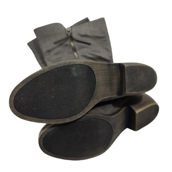 SO Calf-Length Boot Low Heel Women Size 9.5 Gray Rhinestone Studded Zipper - Picture 6 of 7